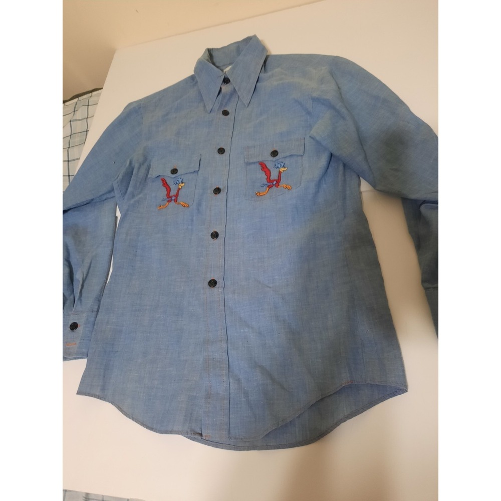 Royal Knight 20 14.5 Long Sleeve Button Sbirt Looney Tunes Road Runner VTG USA